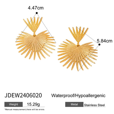 1 Pair Classic Style Leaves 304 Stainless Steel Drop Earrings