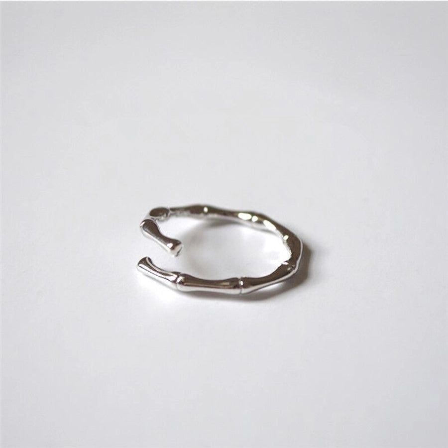 Jewelry Simple Style Shiny Solid Color Copper Asymmetrical Open Rings