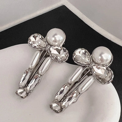 Women's Elegant Modern Style Classic Style Bow Knot Imitation Pearl Glass Inlay Imitation Pearl Glass Hair Clip