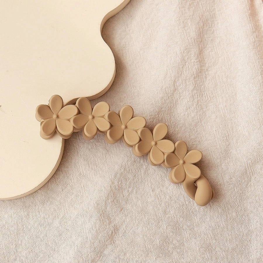 Women's Simple Style Flower Plastic Resin Spray Paint Hair Clip