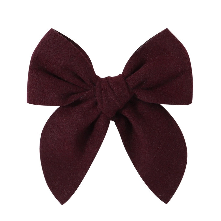 sweet solid color polyester bow knot hair clip