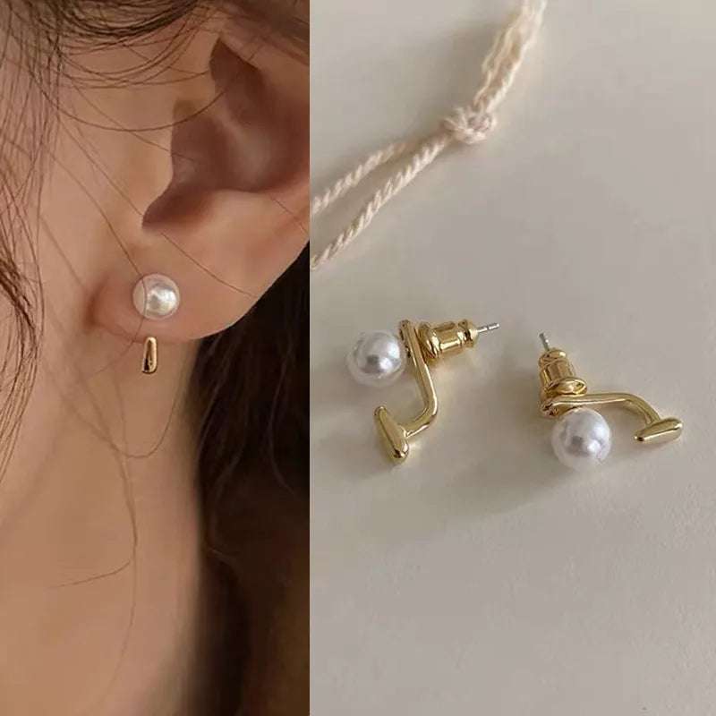 1 pair elegant simple style streetwear flower bow knot plating inlay alloy artificial pearls zircon ear studs