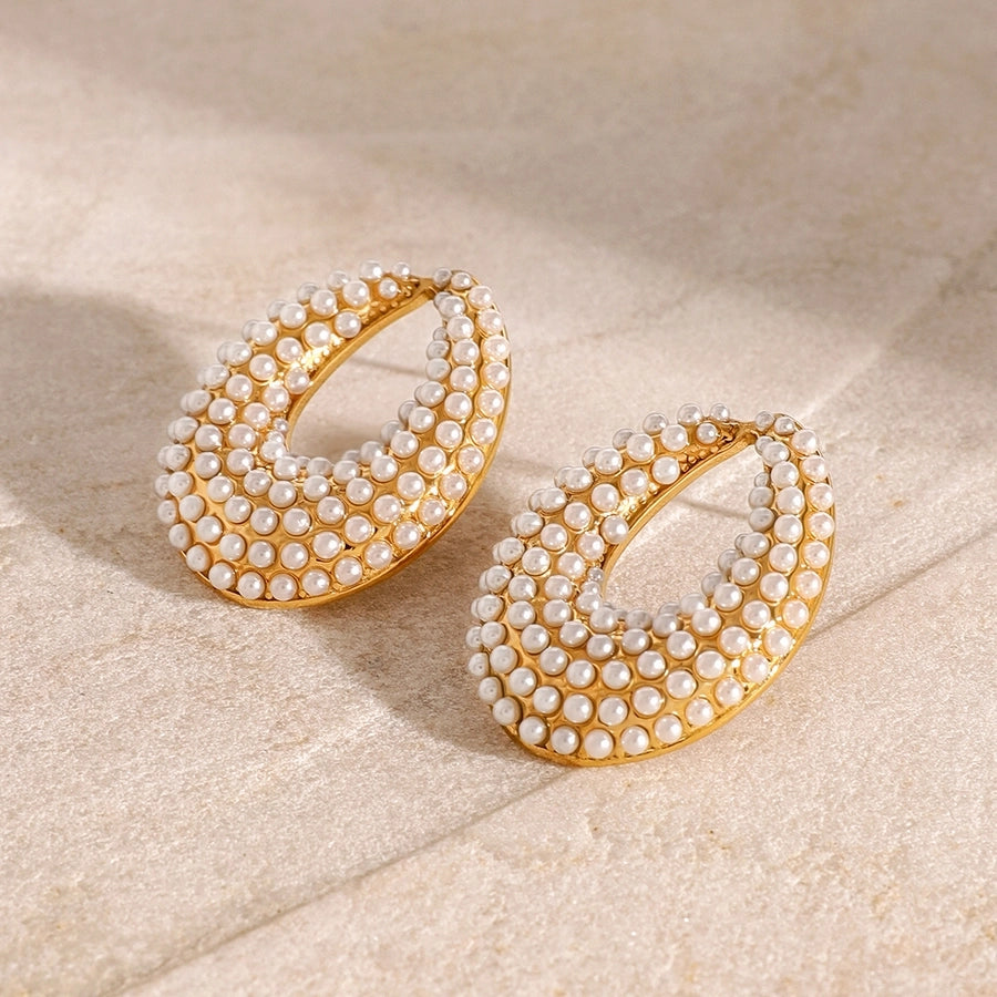 1 Pair Classic Style Water Droplets 304 Stainless Steel Ear Studs