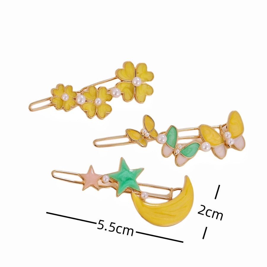 women's simple style flower zinc alloy hair clip