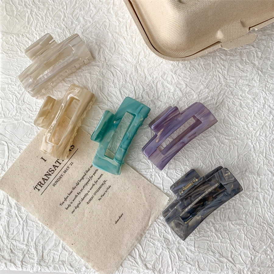 Women's Casual Simple Style Color Block Acetic acid sheets Hollow Out Hair Claws