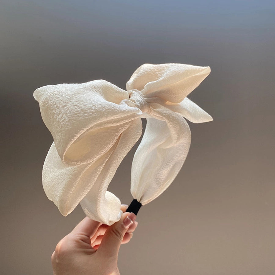 fashion bow knot gauze pleated hair band 1 piece
