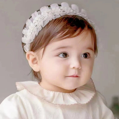 princess solid color bow knot lace net yarn hair band