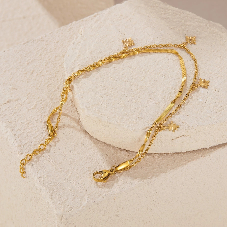 Simple Style Geometric 304 Stainless Steel cable chain snake chain Bracelets In Bulk