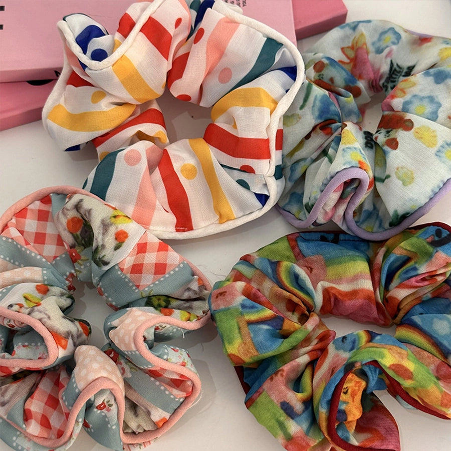 sweet stripe polka dots cloth hair tie