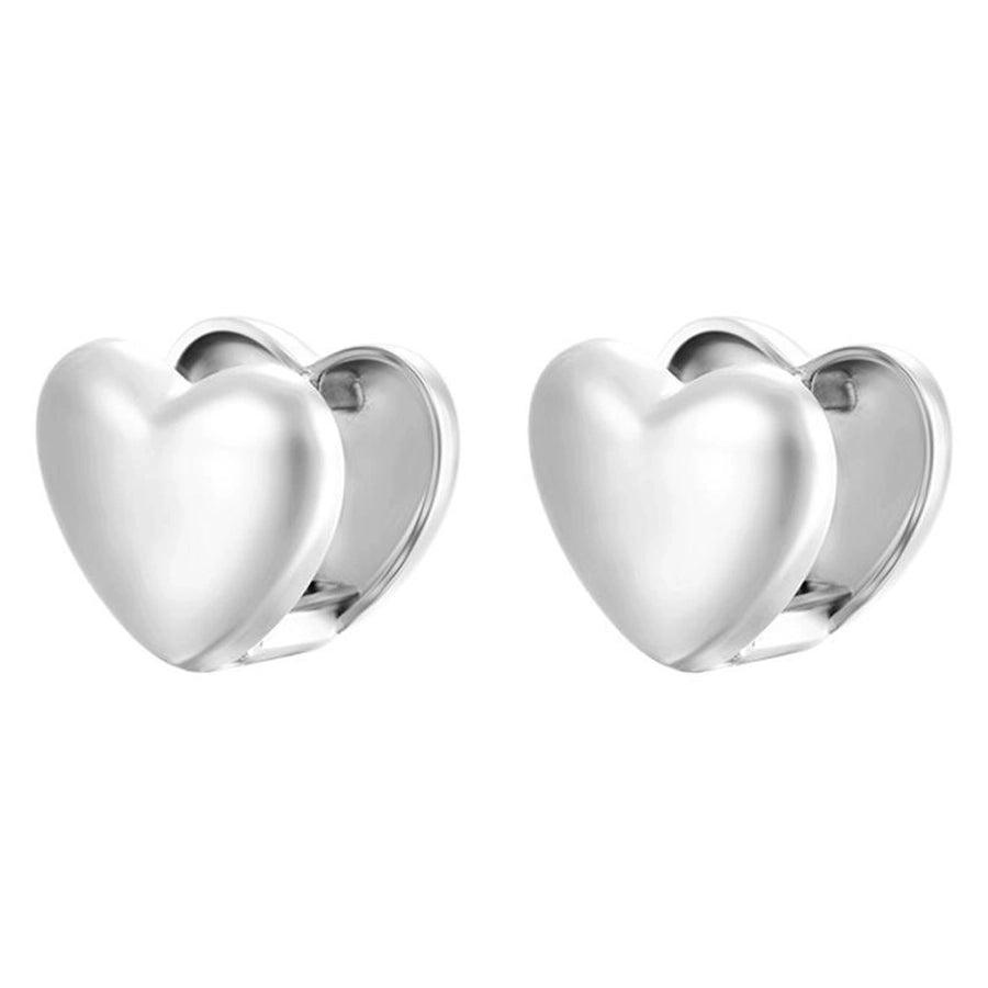 1 Pair IG Style Heart Shape 304 Stainless Steel Earrings