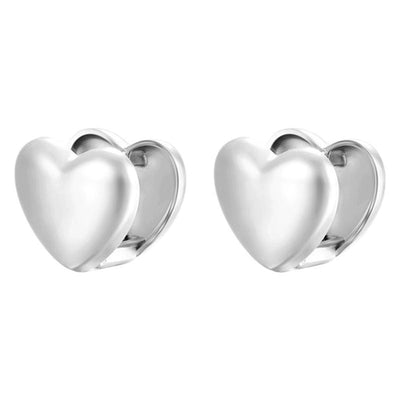 1 Pair IG Style Heart Shape 304 Stainless Steel Earrings
