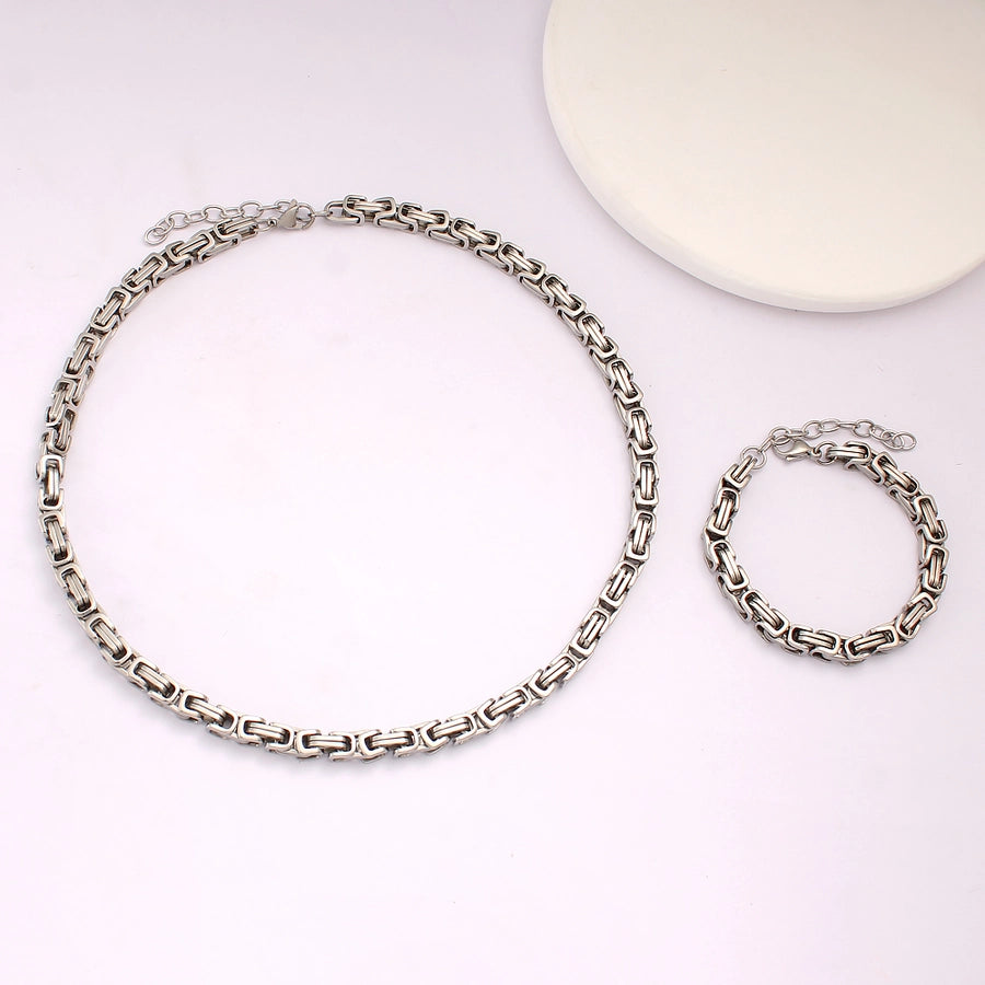 Jewelry Hip-Hop Commute Geometric 667 Stainless Steel Bracelets Necklace