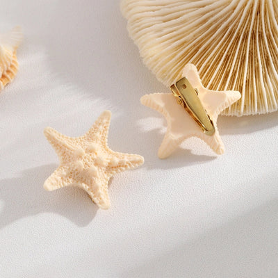 Women's Cute Beach Starfish Plastic Resin Hair Clip