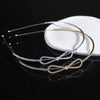 fashion bow knot metal inlay rhinestones hair band 1 piece