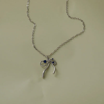 Copper 18K Gold Plated White Gold Plated Asymmetrical Big Bow Bow Knot Zircon Jewelry Set