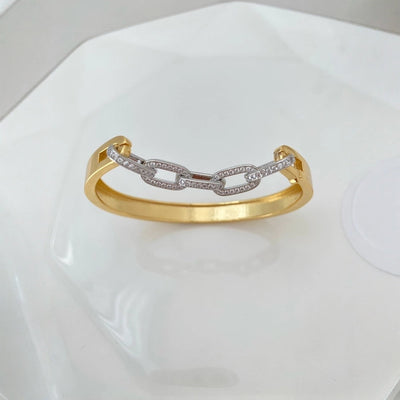 Jewelry Vintage Style Geometric Copper Zircon Mixed Metal Plating Bangle