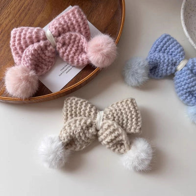 Women's Cute Sweet Bow Knot yarn Hair Clip