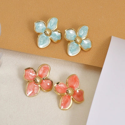 1 Pair Casual Pastoral Simple Style Flower 304 Stainless Steel Ear Studs