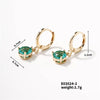 1 Set 1 Pair Elegant Round Inlay Copper Zircon K Gold Plated Drop Earrings