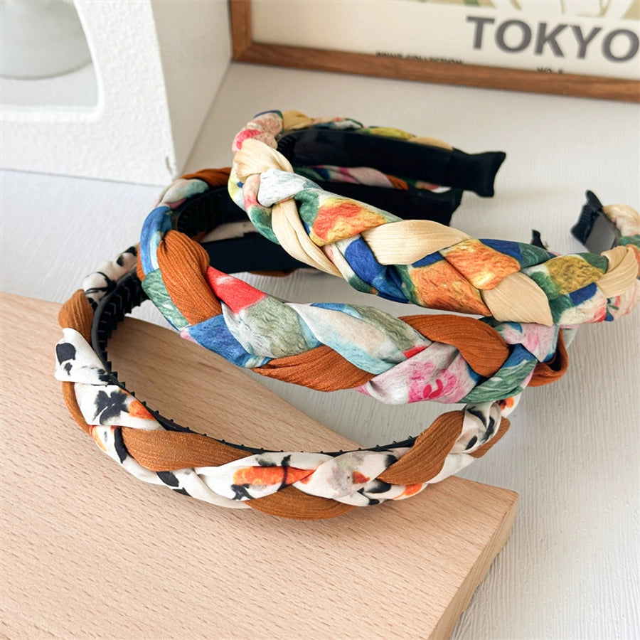 French Oil Painting Headband Female High Skull Top with Teeth Non-Slip Broken Hair Card Pressure Sweet out High Sense Hair Tie Headband