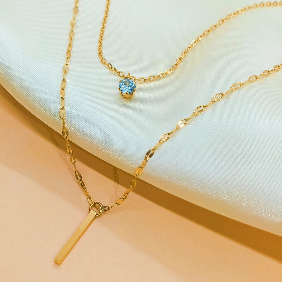 Jewelry Elegant Gem 304 Stainless Steel Pendant Necklace