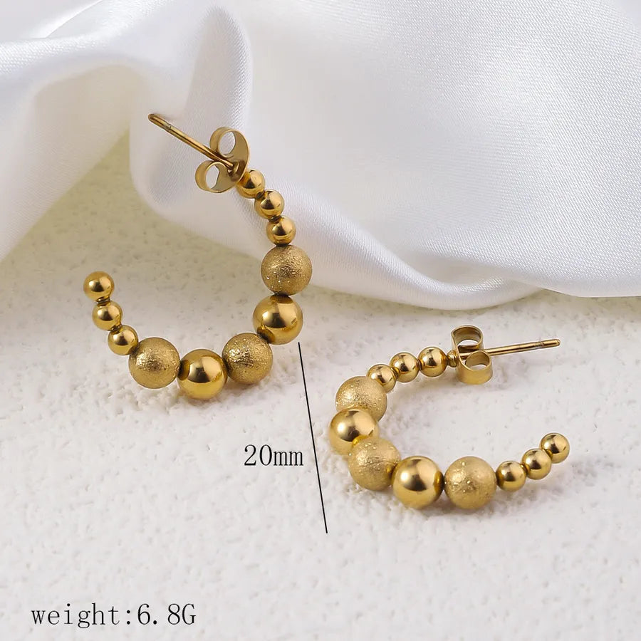 1 Pair Simple Style Commute Geometric Heart Shape Plating Titanium Steel Drop Earrings Earrings Ear Studs