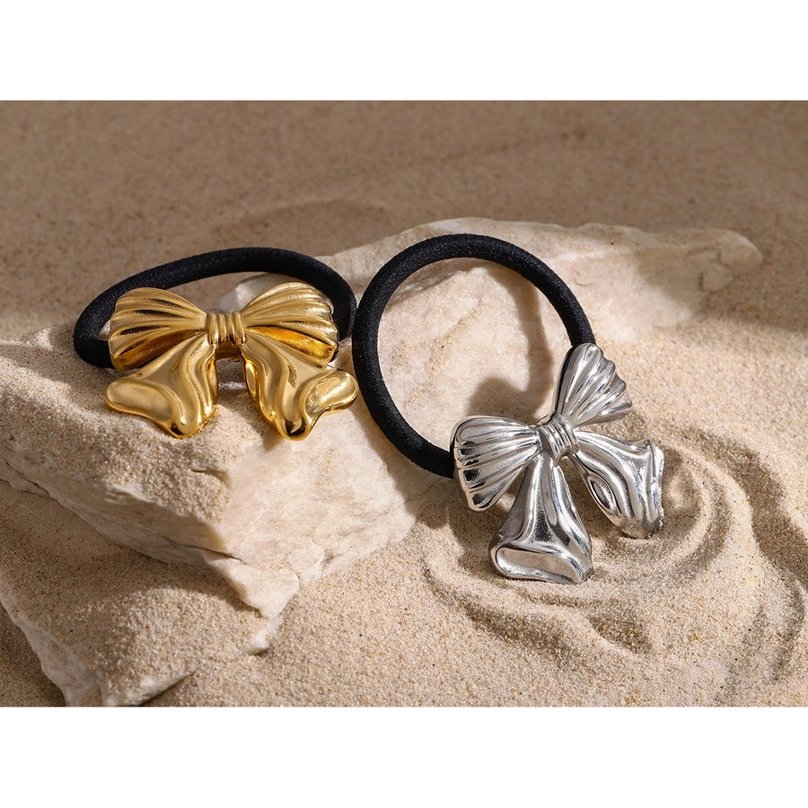 Women's IG Style Bow Knot 304 Stainless Steel rubber band Hair Tie