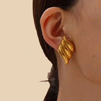 1 Pair Simple Style Wings Plating 304 Stainless Steel 18K Gold Plated Ear Studs