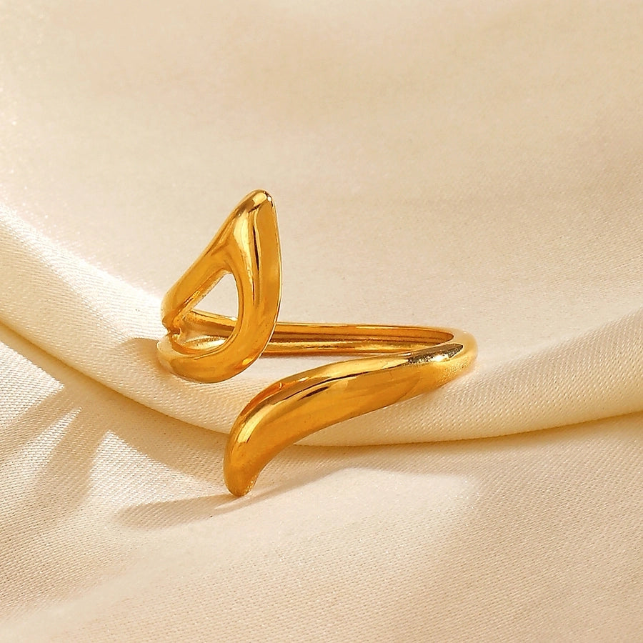 Jewelry IG Style Simple Style Lines 304 Stainless Steel 18K Gold Plated Polishing Rings