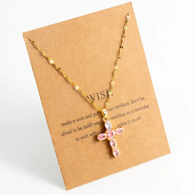 Stainless Steel 18K Gold Plated Simple Style Plating Inlay Cross Zircon