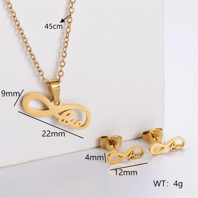 Jewelry Simple Style Classic Style Infinity Dollars Butterfly 304 Stainless Steel Jewelry Set