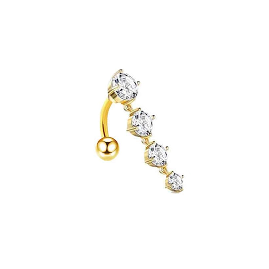 1 Piece Belly Rings Simple Style Shiny Round Heart Shape Bow Knot 316L Stainless Steel  Inlay Zircon