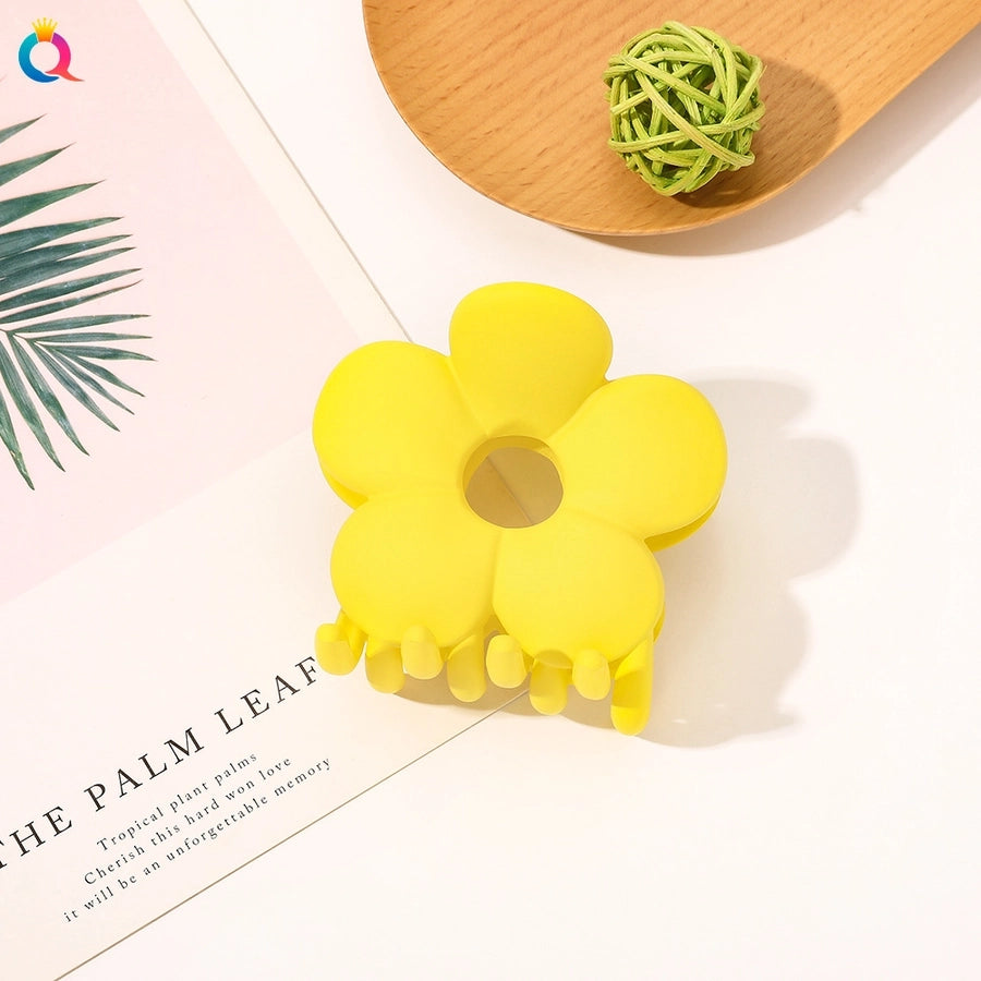 frosted candy color flower shark clip