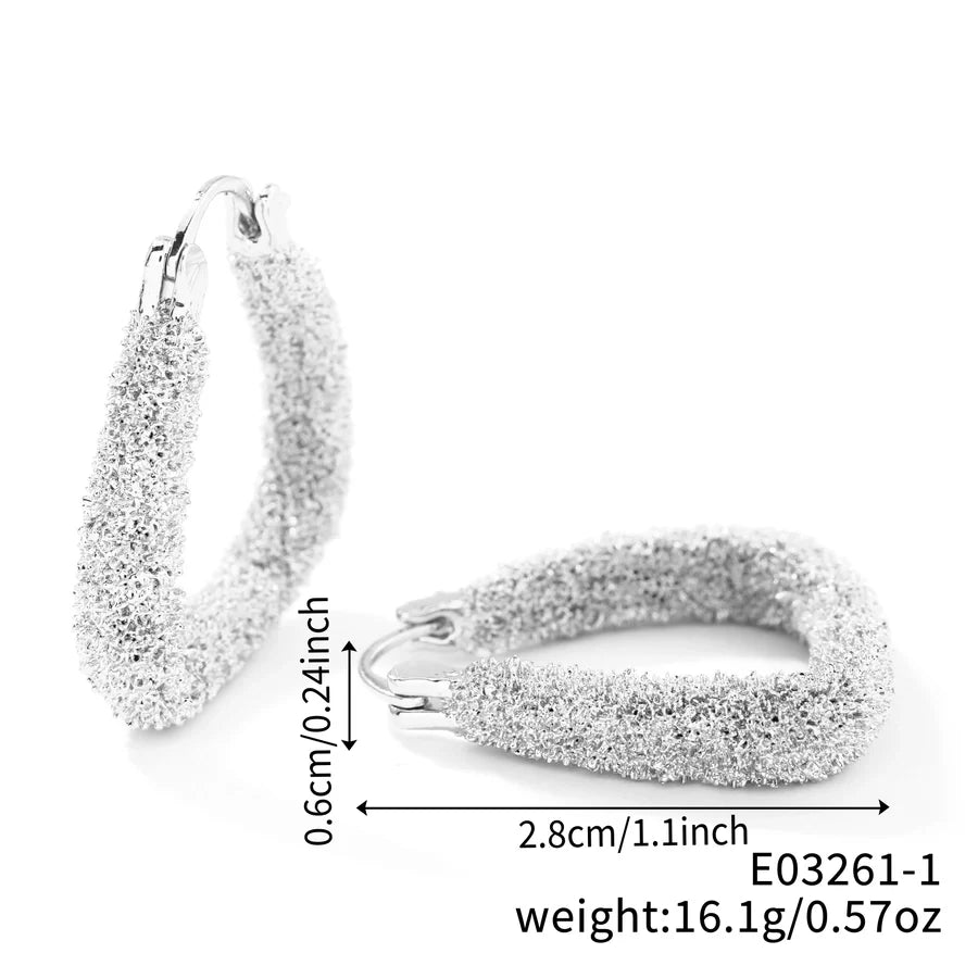 1 Pair Elegant Business Tropical Geometric Asymmetrical Copper K Gold Plated Earrings