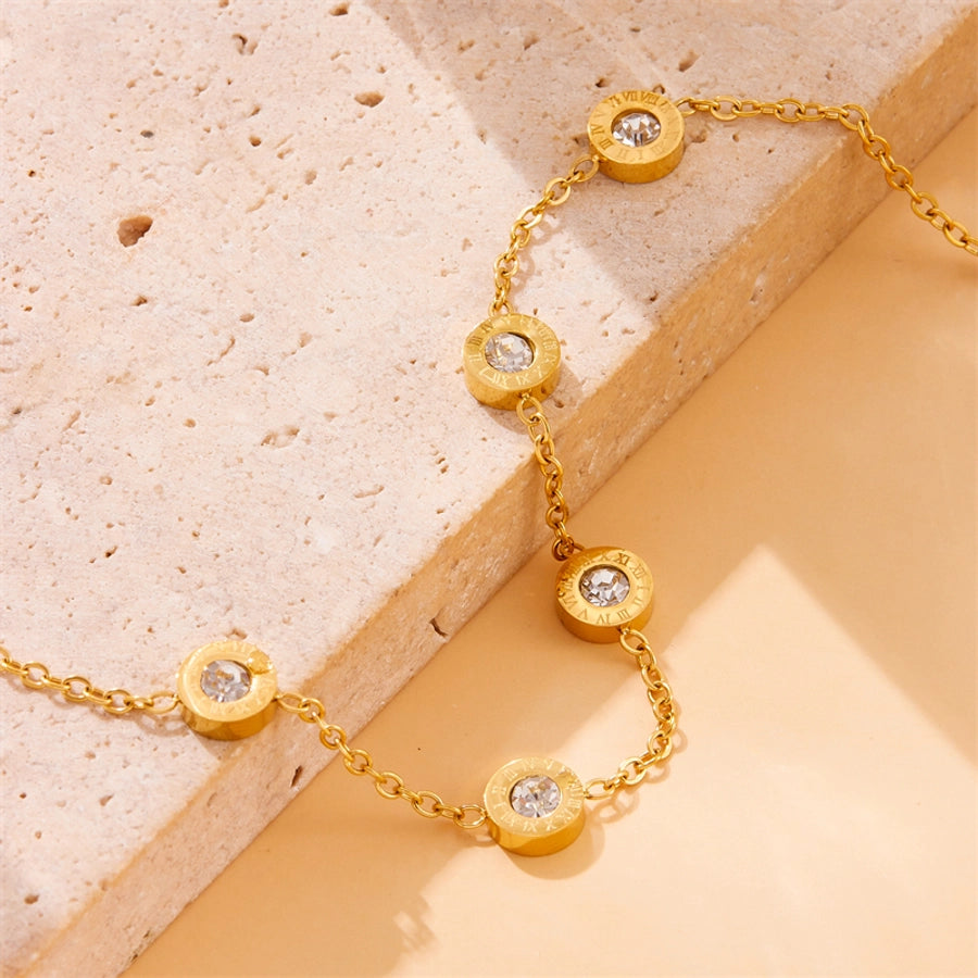 Vintage Style Classic Style Roman Numeral 304 Stainless Steel Bracelets In Bulk