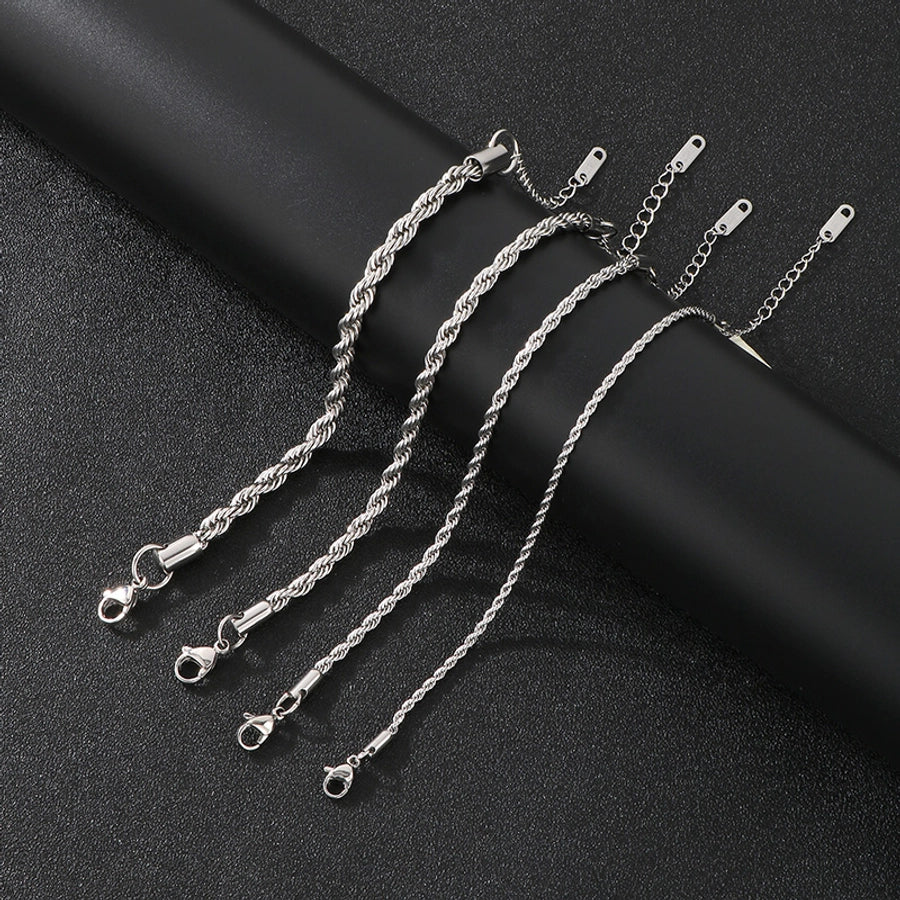 Jewelry Simple Style Geometric 304 Stainless Steel 18K Gold Plated Bracelets Necklace