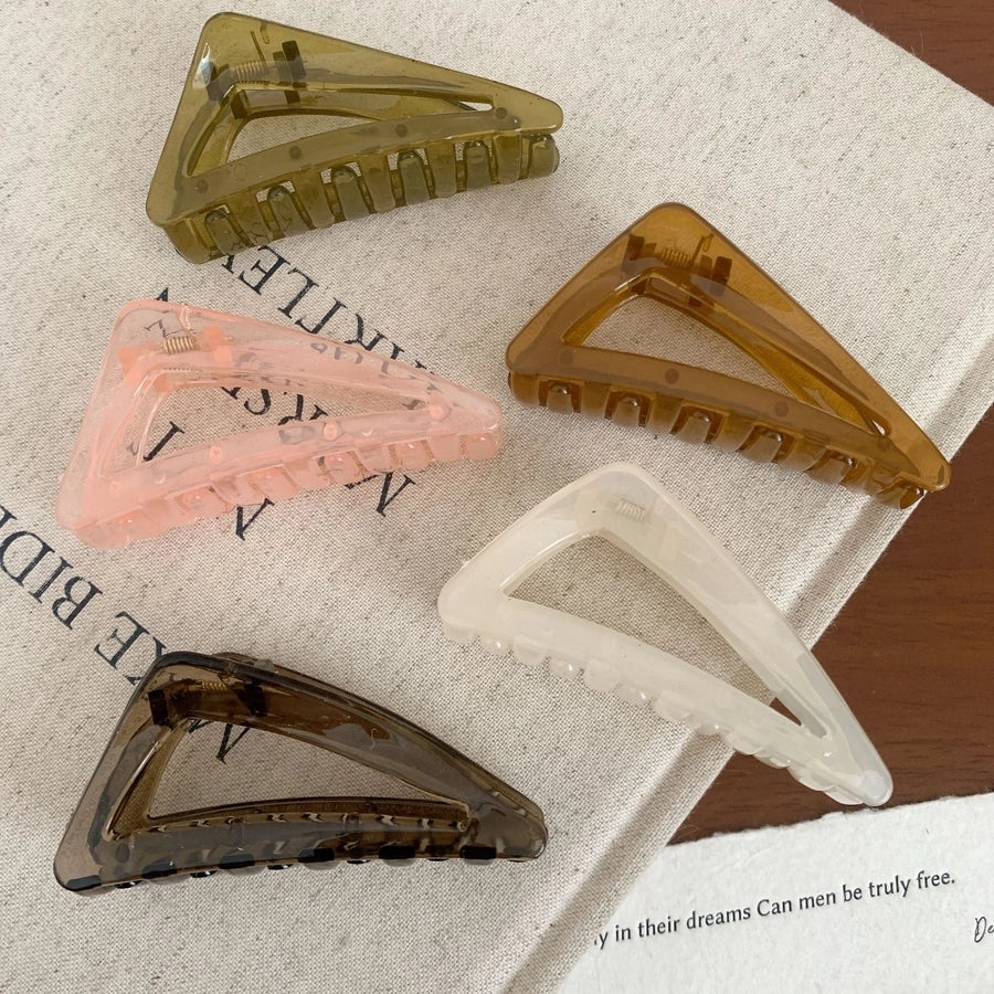 Women's Sweet Korean Style Triangle Plastic Handmade Hair Claws