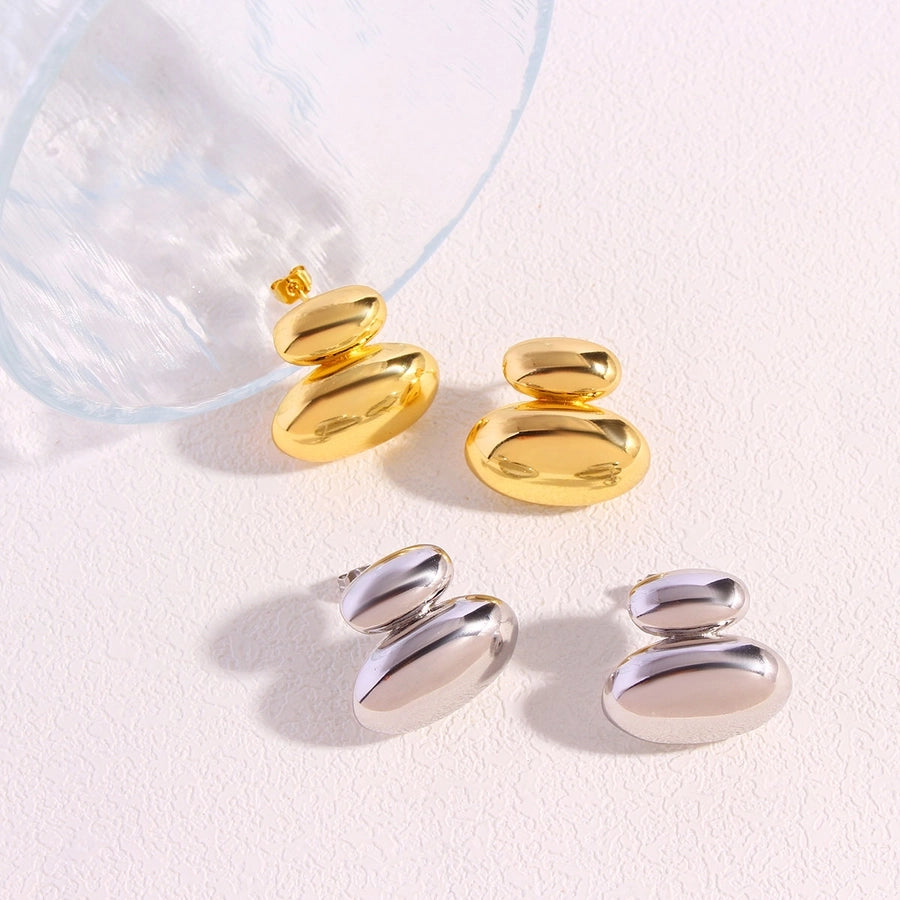 1 Pair Simple Style Classic Style Solid Color Plating Copper 18K Gold Plated Gold Plated Ear Studs