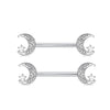 1 Pair Nipple Rings & Studs Hip-Hop Shiny Heart Shape Flower Butterfly 316L Stainless Steel  Copper Inlay Zircon Nipple Rings & Studs