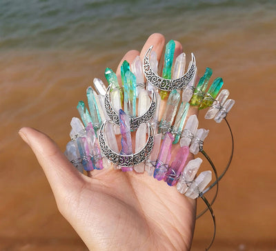 retro geometric moon crystal hair band 1 piece