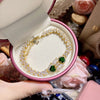 Copper Inlay Water Droplets Heart Shape Rectangle Artificial Gemstones Bracelets