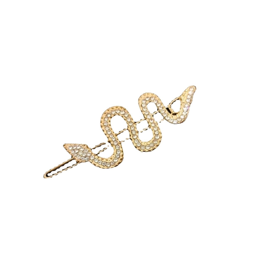 Personalized Snake-Shaped Hairpin Ladies Cold Style Retro Frog Buckle Alloy Rhinestone Clip Bangs Clip