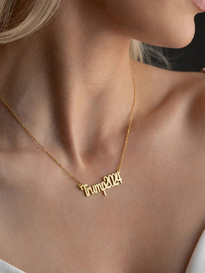 Jewelry Retro Funny Novelty Donald Trump Letter 316 Stainless Steel  Pendant Necklace