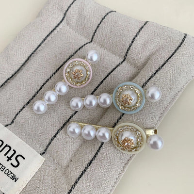 Women's Elegant Simple Style Streetwear Floral Iron Inlay Artificial Pearls Hair Clip