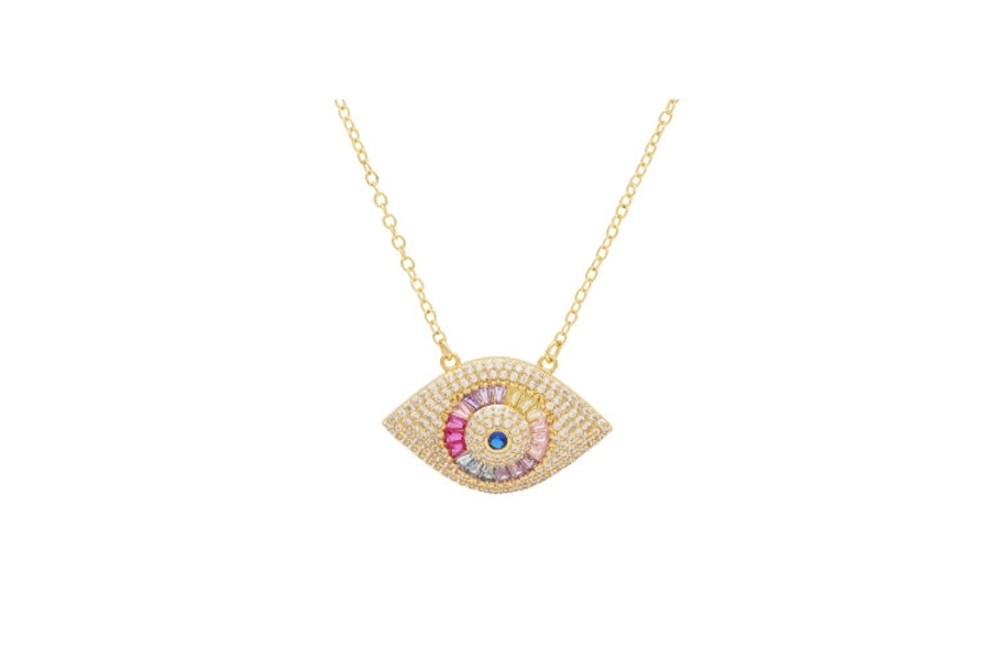 Copper Plating Devil's Eye Pendant Necklace