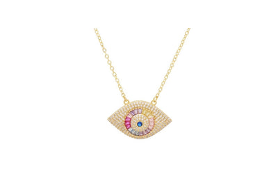 Copper Plating Devil's Eye Pendant Necklace