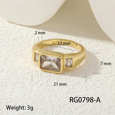 Jewelry Vintage Style Classic Style Geometric Lines Copper Zircon Open Rings