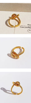 Brass 24K Gold Plated Geometric Open Rings