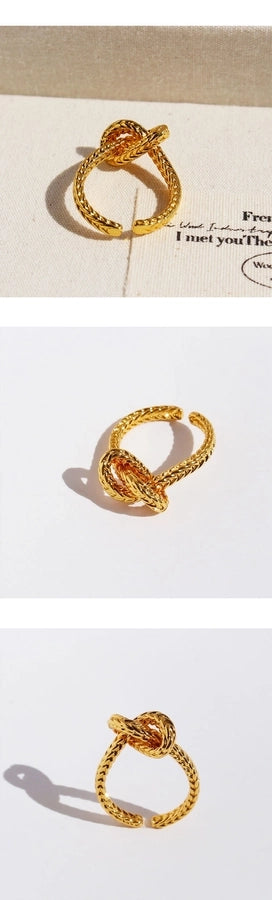 Brass 24K Gold Plated Geometric Open Rings