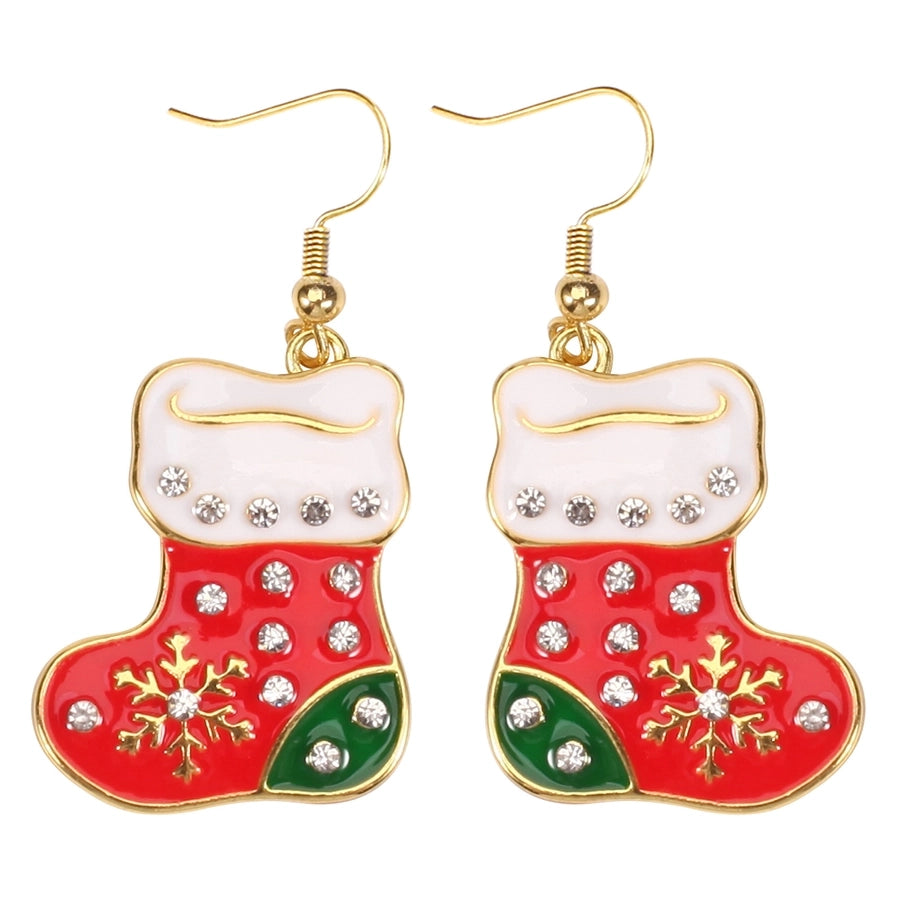 Christmas earrings money bag gift box hat shoes gloves scarf party earrings